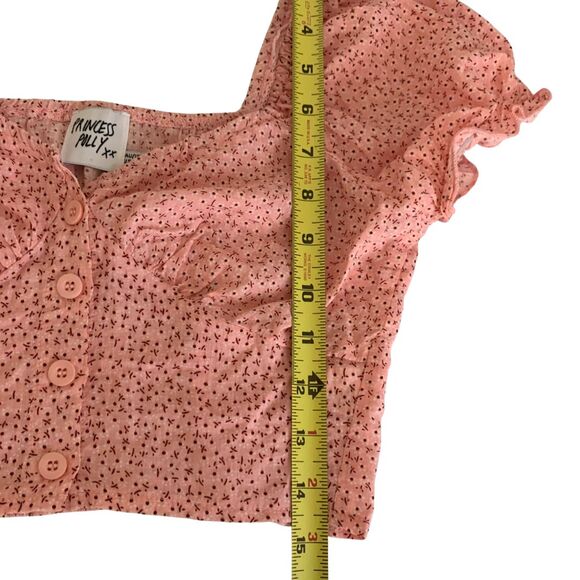 Princess Polly puff sleeve floral Y2k Retro crop top Cottagecore Fairy size 2 - Picture 7 of 11